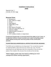Component Playgrounds AR40 Installation Instructions Manual