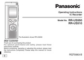 Panasonic RRUS550 - IC RECORDER Operating Instructions Manual