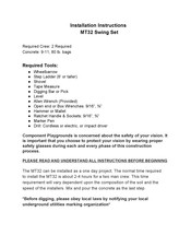 Component Playgrounds MT32 Installation Instructions Manual