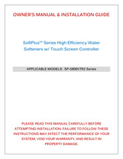 Home Plus SoftPlus SP-5800XTR2 10-54 Owner's Manual & Installation Manual