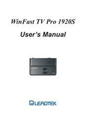 Leadtek WinFast TV Pro 1920S User Manual