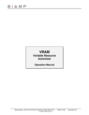 Biamp VRAM Operation Manual