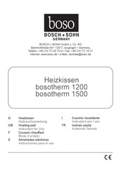 Boso Bosch+Sohn bosotherm 1200 Instructions For Use Manual