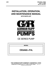 GORMAN-RUPP PUMPS CE Series Installation, Operation And Maintenance Manual