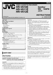 JVC HR-V610E Instructions Manual