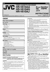 JVC HR-610AJ Manual