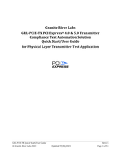 Granite River Labs GRL-PCIE-TX Quick Start User Manual
