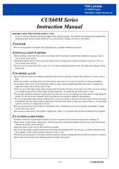TDK-Lambda CUS60M Instruction Manual