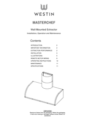 Westin MASTERCHEF Installation Operation & Maintenance