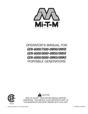 Mi-T-M GEN-8000-0MKE Operator's Manual