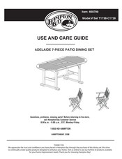 HAMPTON BAY ADELAIDE T1738-C1729 Use And Care Manual