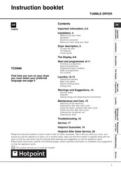 Hotpoint TCD980 Instruction Booklet