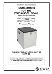 Zero Appliances GEV60 Installation, Service And User