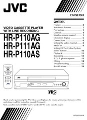 JVC HR-P110AG Instructions Manual