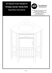 Southern Enterprises Kinsley BT7860B0TX Assembly Instructions Manual