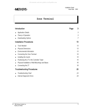 Johnson Controls METASYS Zone Terminal Installation Sheet