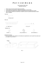 Potterybarn Tate Occasional Coffee Table Assembly Instructions