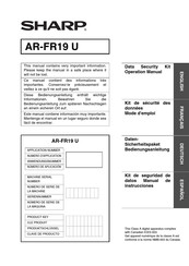 Sharp AR-FR19 U Operation Manual