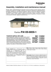 Palmako Bianca PA120-8859-1 Assembly, Installation And Maintenance Manual