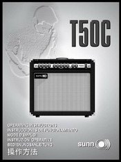 Fender Sunn T50C Operating Instructions Manual
