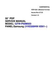 Gateway GTW-P50M503 Service Manual