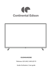 CONTINENTAL EDISON CELED43UHD23B2 User Manual