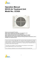 NCCO EC920 Operation Manual