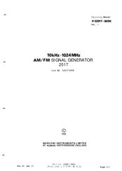 Marconi 52017-900K Instruction Manual