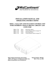 Midcontinent MD41-1738 Installation Manual And Operating Instructions