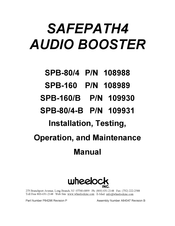 Wheelock 109930 Application, Installation, Operation, And Maintenance Manual