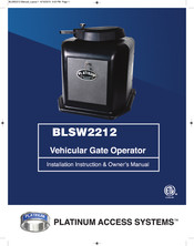Platinum Access Systems BLSW2212-B Installation Instructions & Owner's Manual