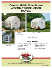 Little Cottage Colonial Gable Greenhouse Assembly & Instruction Manual