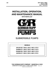 GORMAN-RUPP PUMPS JS4L60-E8.7 200/3 Installation, Operation And Maintenance Manual