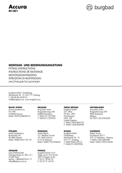 burgbad Accura M1301 Fitting Instructions Manual