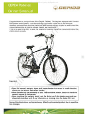Gepida PEDELEC Owner's Manual