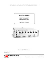 IET Labs KVD-700 Series Operation Manual