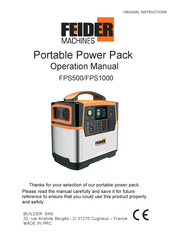 Feider Machines FPS1000 Operation Manual