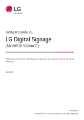 LG 86XE3FS-B Owner's Manual