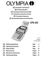 Olympia CPD 425 Operating Instructions Manual
