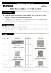 WINBO WB01908011 Installation Instructions Manual