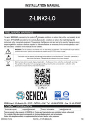 Seneca Z-LINK2-LO Installation Manual