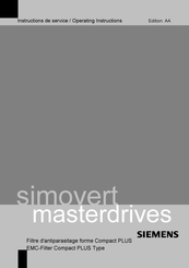 Siemens simovert EMC-Filter Compact PLUS Operating Instructions Manual