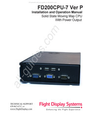 Flight Display Systems FD200CPU-7 Ver P Installation And Operation Manual
