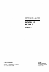 Xycom XVME-240 User Manual