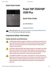 ProJet MJP 2500 Quick Start Manual