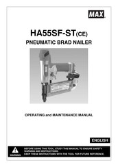 Max HA55SF-ST Operating And Maintenance Manual