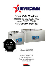 Omcan CE-CN-0008 Instruction Manual