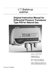 halstrup-walcher P29 Original Instruction Manual