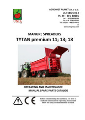 UNIA TYTAN premium 11 Operating And Maintenance