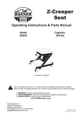 Blackhawk Automotive Banner B2036 Operating Instructions & Parts Manual